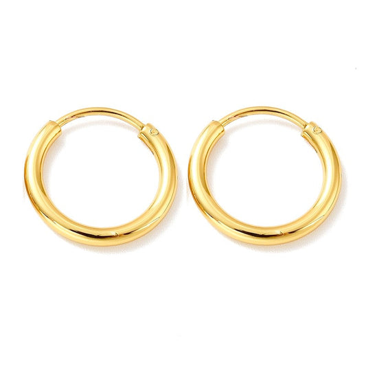 Boucles d'oreilles en acier inoxydable Créoles or 15 mm